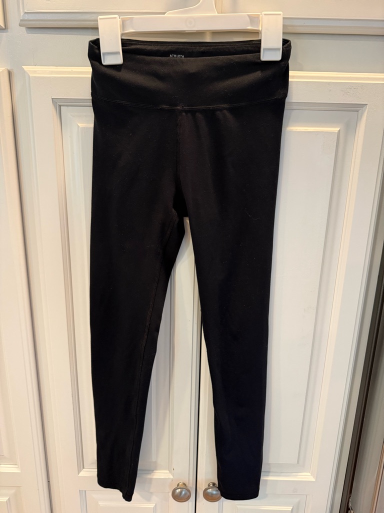 Athleta Girls Black High-Rise Chit Chat Performance Leggings Size 8/10 M
